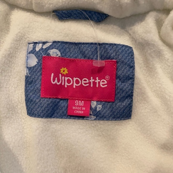 Wippette Infants Monotone Floral Chambray Print Pram Snowsuit NWT Size 9M - Picture 4 of 5